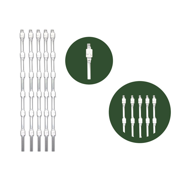 Postes con 6 aisladores de paso color negro